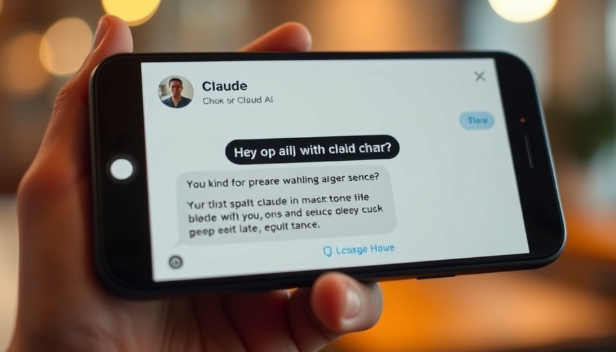 Smartphone displaying chat with Claude AI interface.