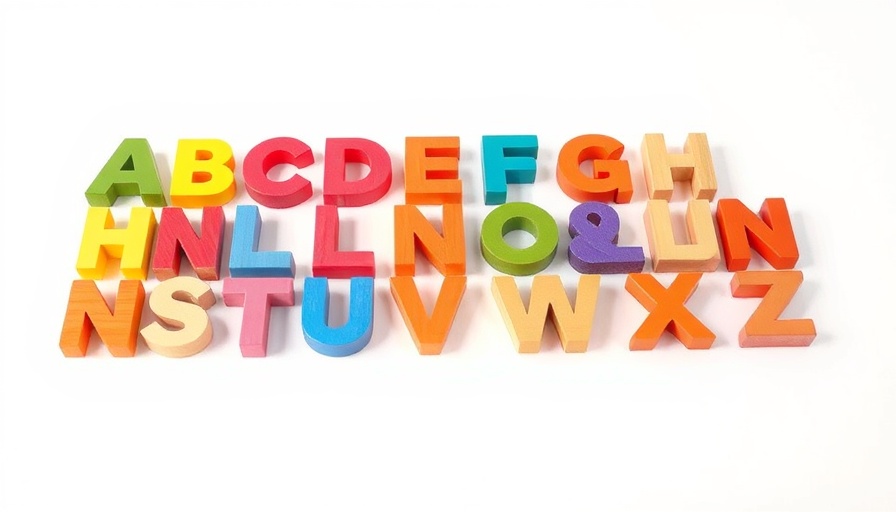 Alphabet blocks on white background, AI news concept.