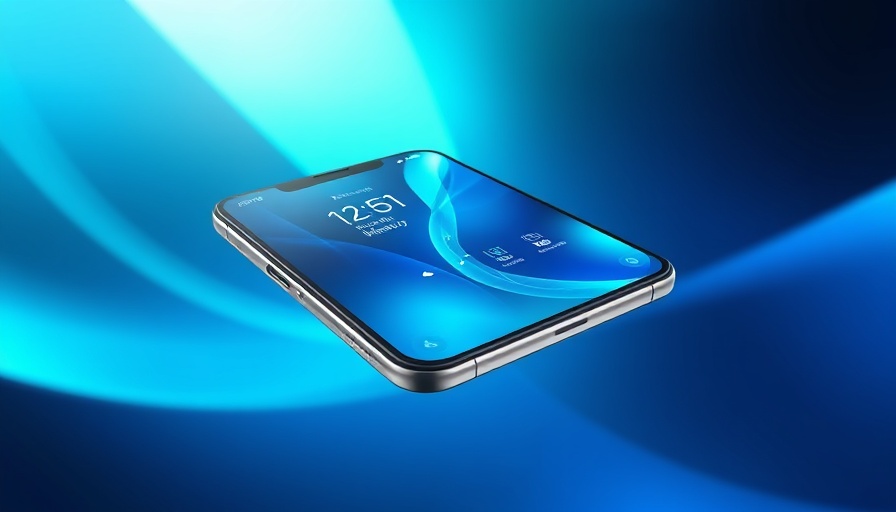 Sleek smartphone with abstract geometric design, Perplexity AI themed.
