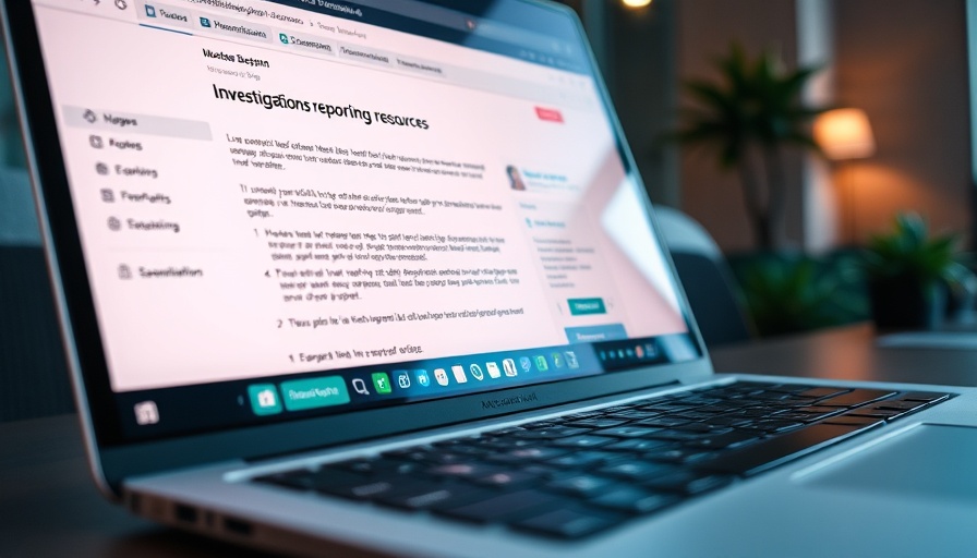 Close-up of laptop showing NotebookLM interface for investigative reporting.