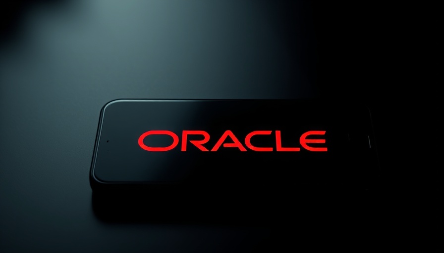 Oracle logo on smartphone screen symbolizing AI-fueled cloud revenue.