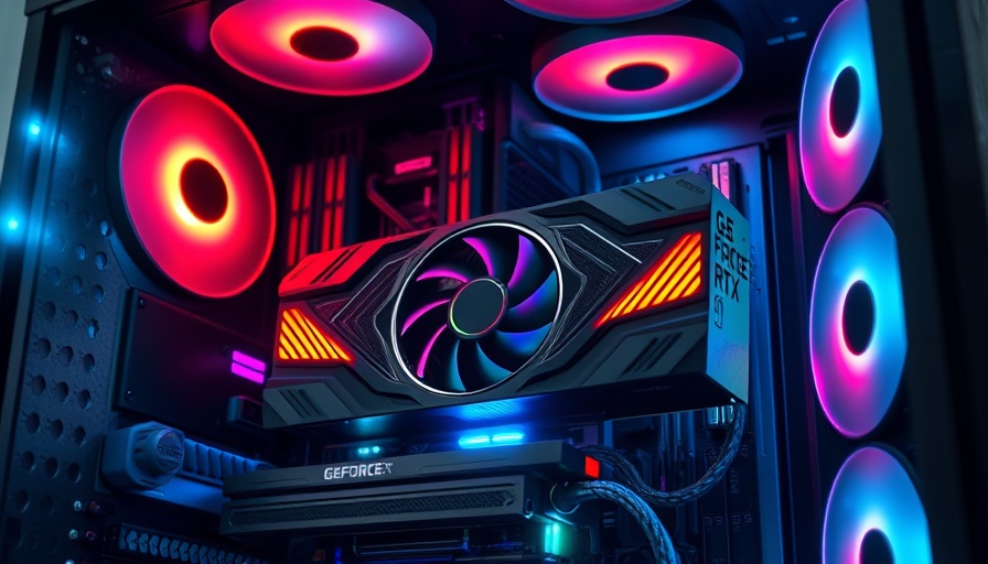 Gaming PC showcasing GeForce RTX, vibrant lighting.