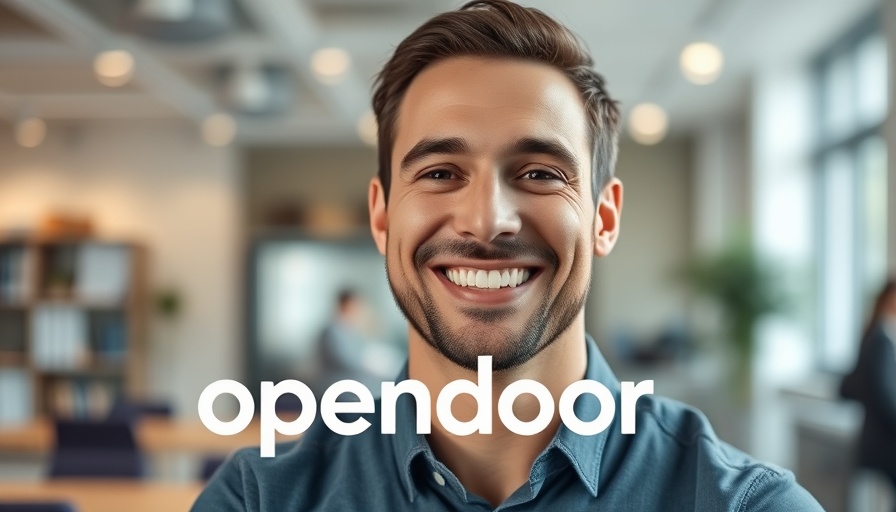 Opendoor Announces New CEO with AI Focus, smiling man, office background.
