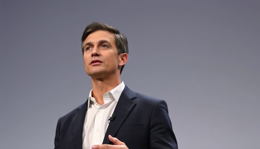 Professional speaker at tech event, Open AI news.