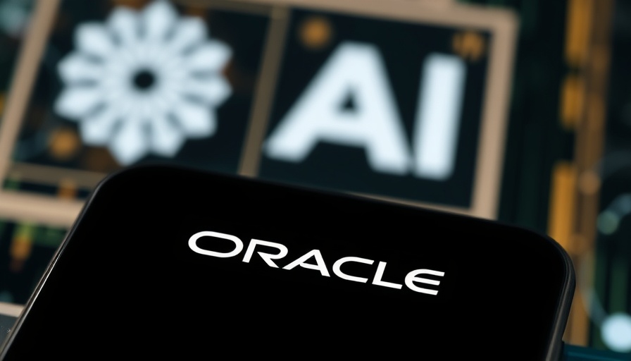 Oracle logo on phone screen with OpenAI in background, OpenAI Oracle deal.