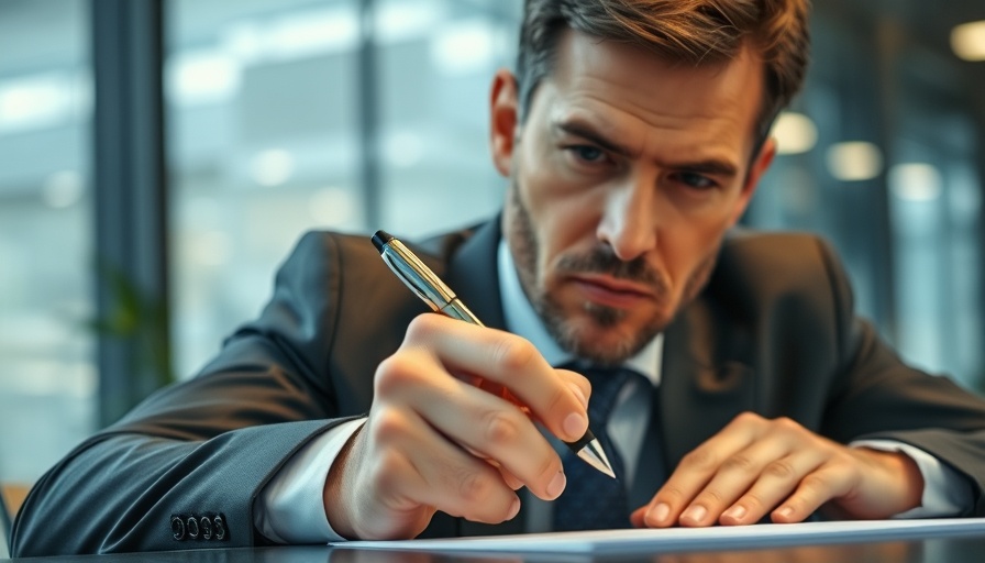 Businessman signing document in office, showcasing agentic AI capabilities.