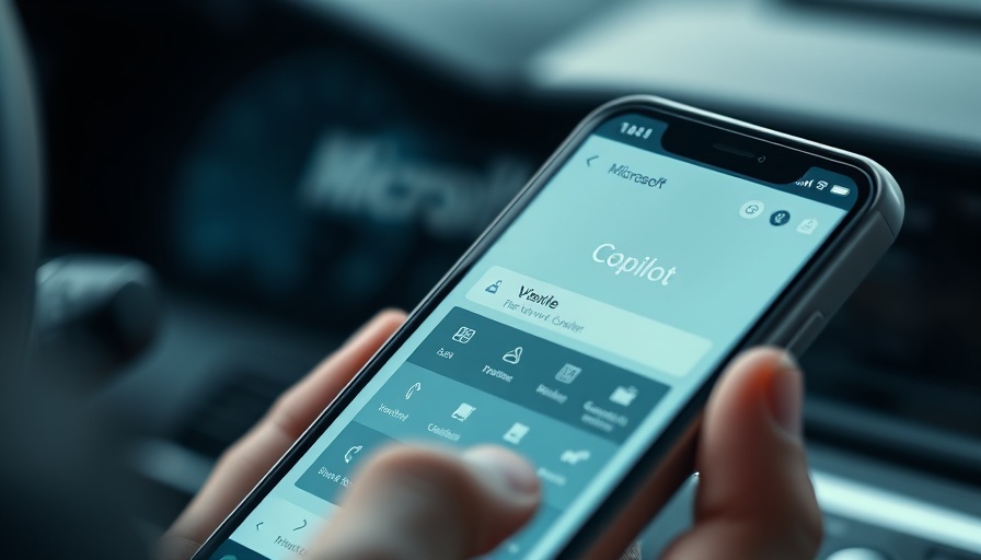 Microsoft AI app displayed on phone with Microsoft logo.