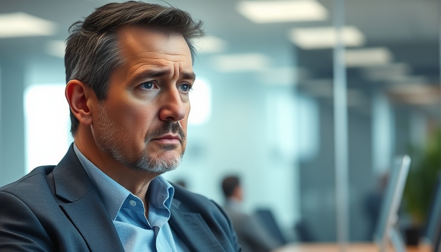 Thoughtful middle-aged man in office, Microsoft layoffs AI impact.