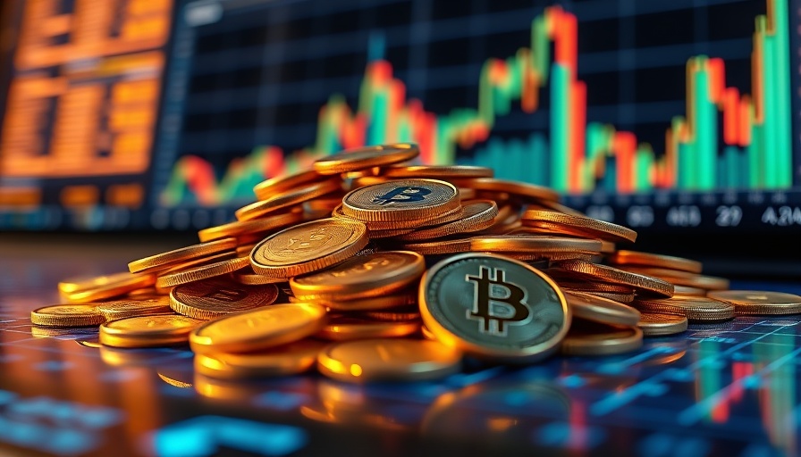 Golden crypto coins with financial data graphs for AI agents payment USDC.