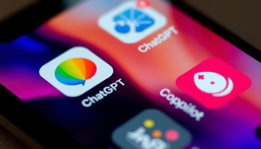 AI app icons on smartphone screen including ChatGPT and Copilot.