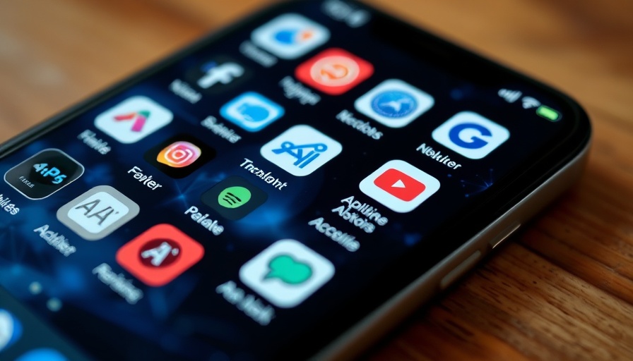 AI app icons on a smartphone screen related to OpenAI Microsoft revenue share.