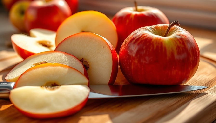 Fresh apple slices on a board to keep apple slices from browning.