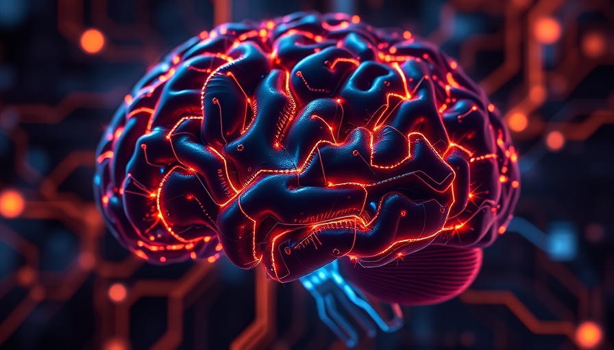 Futuristic digital brain with glowing circuits, agentic AI concept.