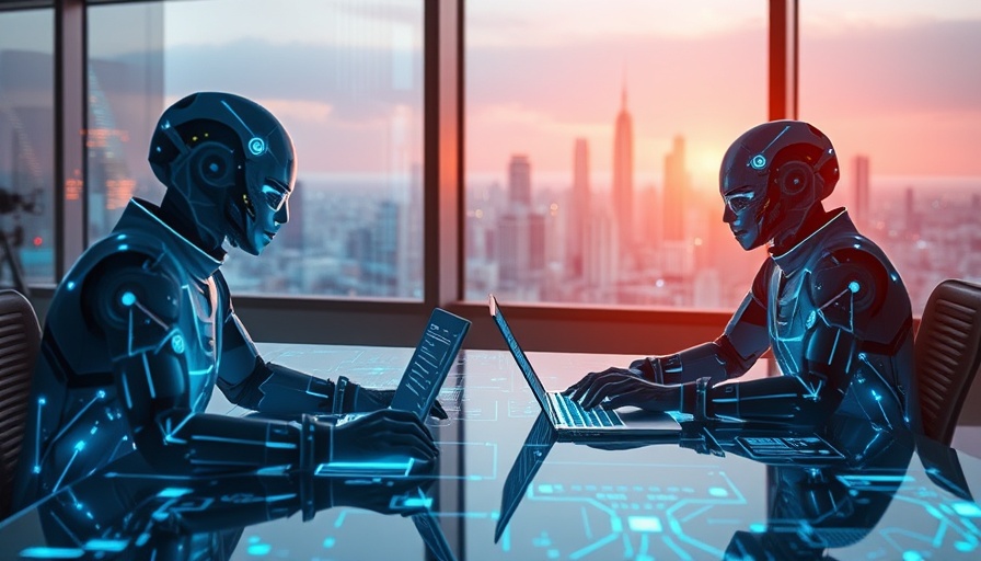 Futuristic digital workspace with holographic figures and glowing laptops, illustrating ChatGPT usage.