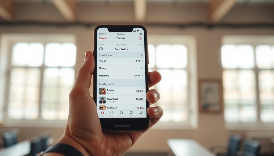 Smartphone showing travel booking app interface, indoor use.