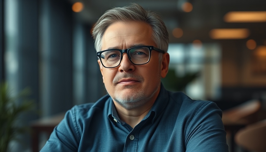 Middle-aged man in an office, deep in thought, Claude AI automates white-collar jobs