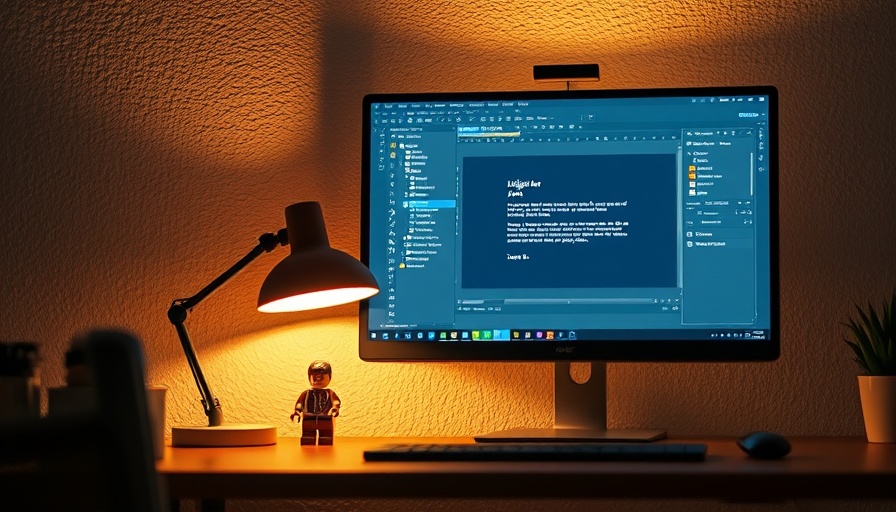 Illuminated monitor with digital art software, cozy workspace.