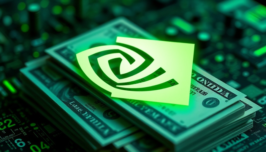 Abstract NVIDIA logo with dollar bills, financial theme in high detail.
