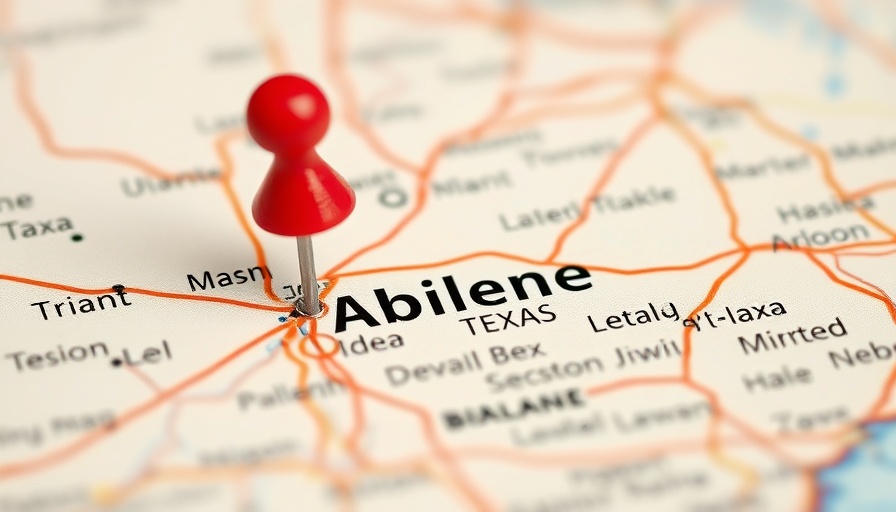 Open AI map with pin marking Abilene location.