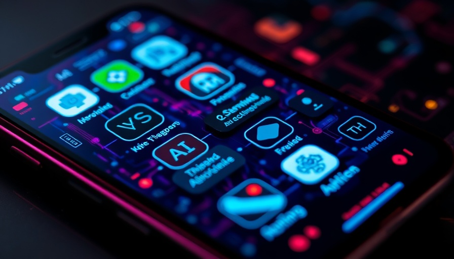Vibrant smartphone screen showcasing AI apps, including Microsoft AI Copilot.