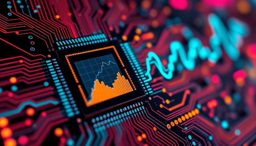 Futuristic microchip with data streams, bearish on Nvidia concept.