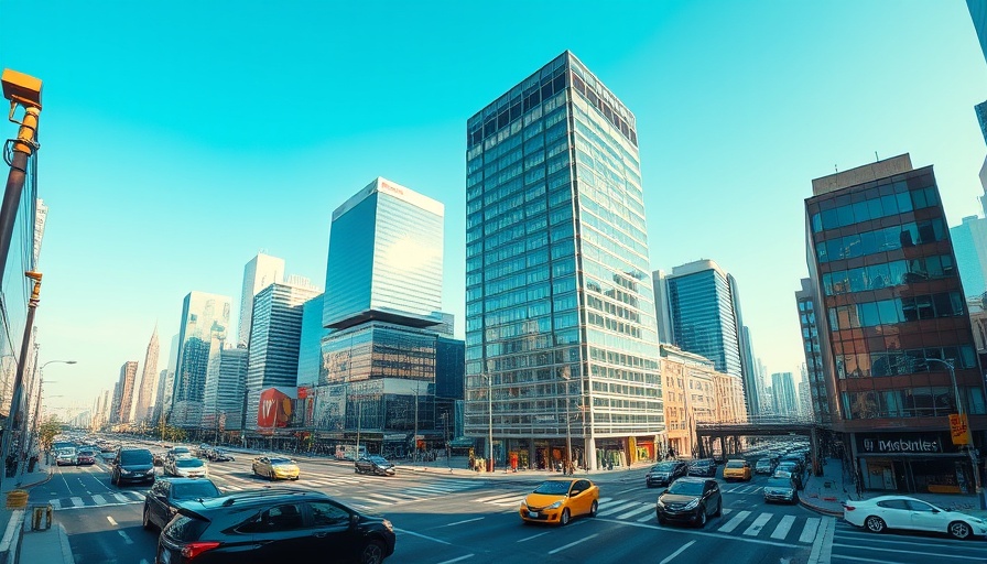 Modern cityscape illustrating anthropic AI expansion.