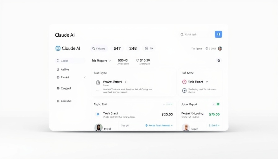 Claude AI interface showing task options like Project Update and Customer Brief.