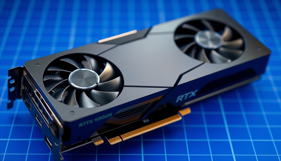Sleek RTX 5080 in blue grid background; GPU market recovery RTX 5080 availability.
