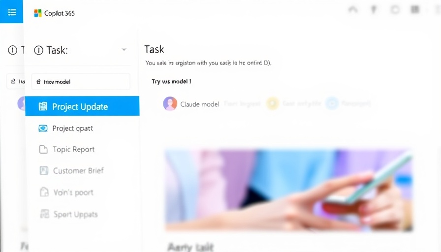 Microsoft Copilot 365 interface showcasing task options and Claude model.