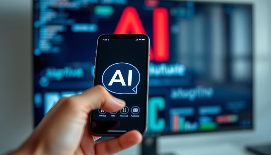 AI app interface and text on screen; AI news background.