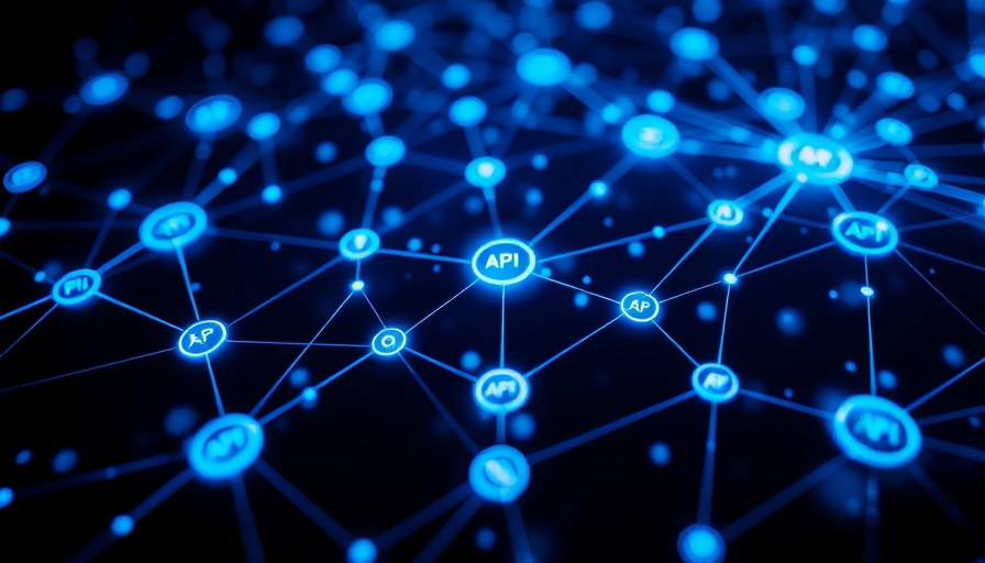 Futuristic interconnected API network nodes illustration for perplexity AI.