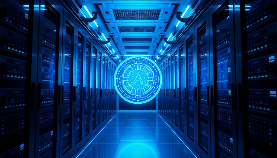 AI system biomedical images in futuristic data center with a holographic interface.