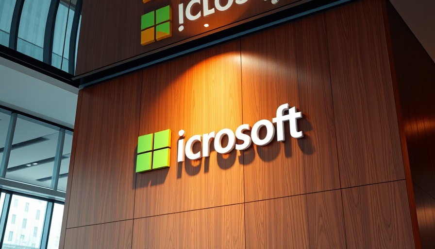 Microsoft building interior highlighting logo with modern design.