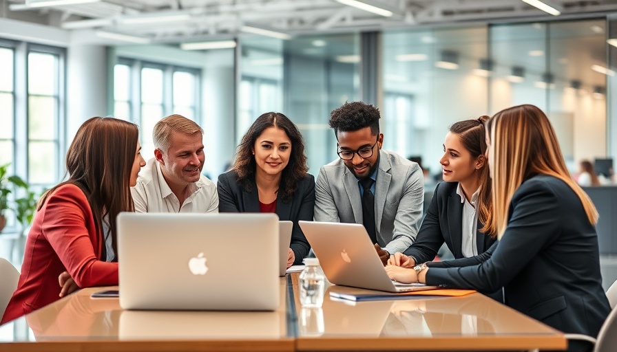 Diverse team discussing AI credit tools in a meeting room.