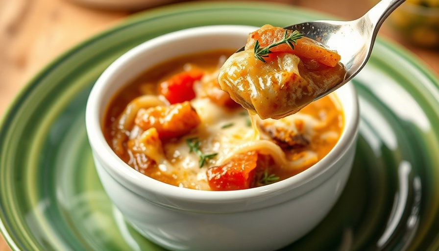 Classic French onion soup recipe with cheese and onions.