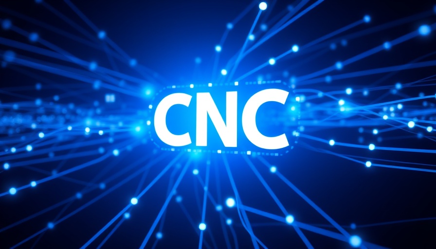 Digital logo on futuristic network background with glowing lines and dots