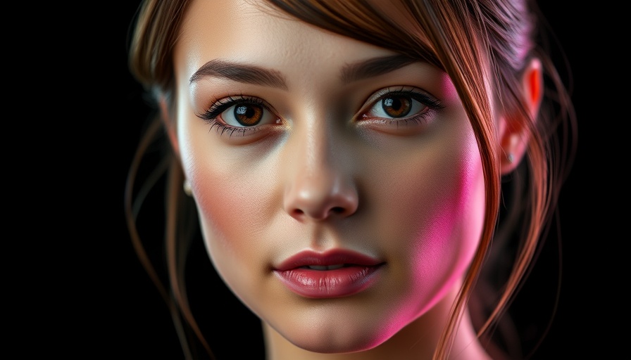 Digital model showcasing NVIDIA Audio2Face technology on black background.