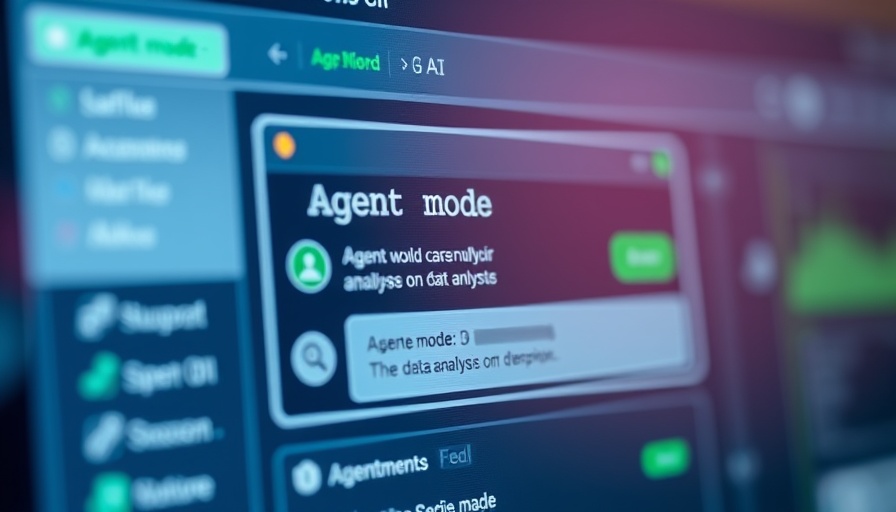 Close-up of 'Agent mode' interface for AI data analysis request.