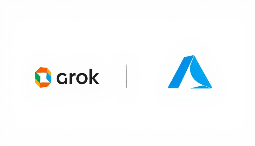 Minimalistic Grok and Microsoft Azure logos together on white background.