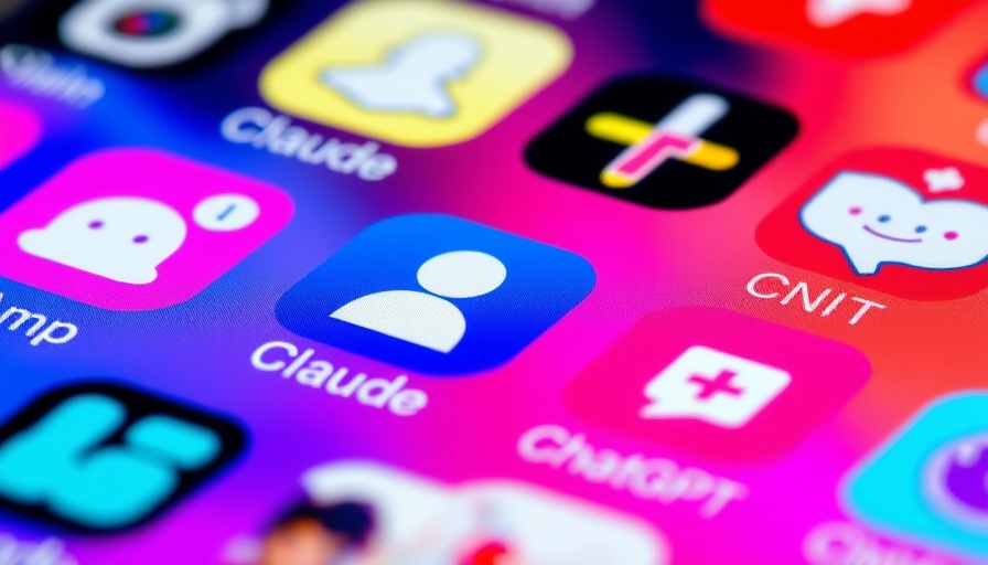 Vibrant close-up of AI chat app icons, Claude Sonnet 4.5 security improvements.
