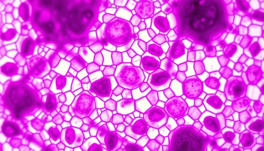 Microscopic view of melanoma cells for AI detection study.