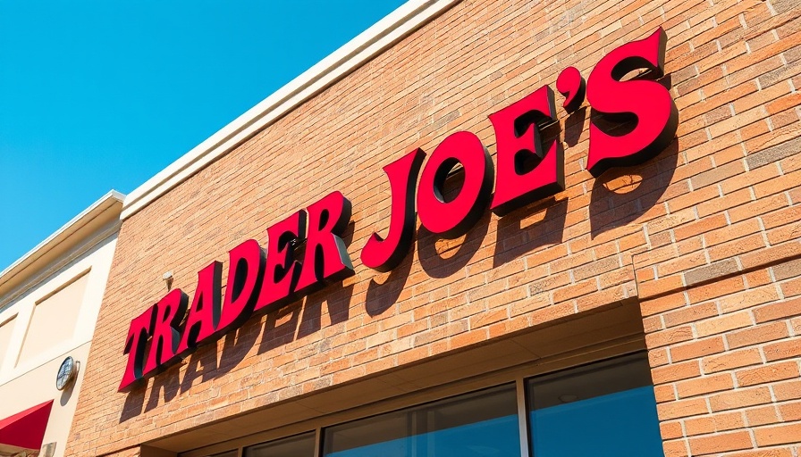 Trader Joe's storefront sign with bold red letters.