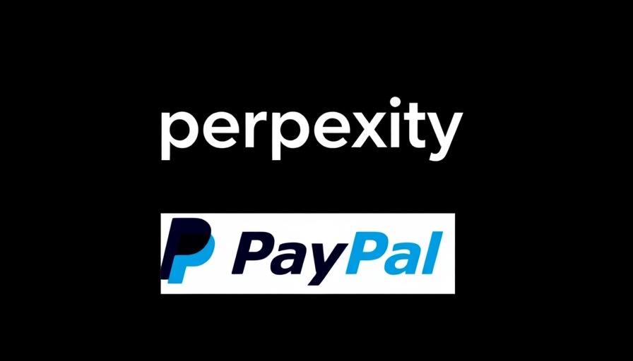 Perplexity AI and PayPal logos on black background.