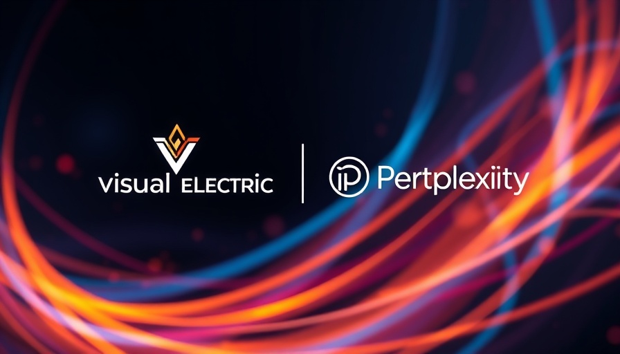 Perplexity AI logo with abstract light patterns