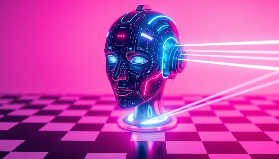 Anthropic AI evaluation with futuristic digital head and neon lights.