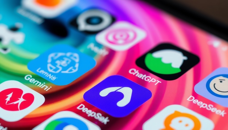 American AI dominance over DeepSeek: close-up of AI app icons on screen.