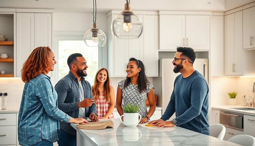 Modern kitchen interaction highlights best time to buy a home October 2025.