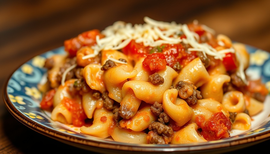 4-Ingredient Johnny Mac Casserole on a decorative plate.