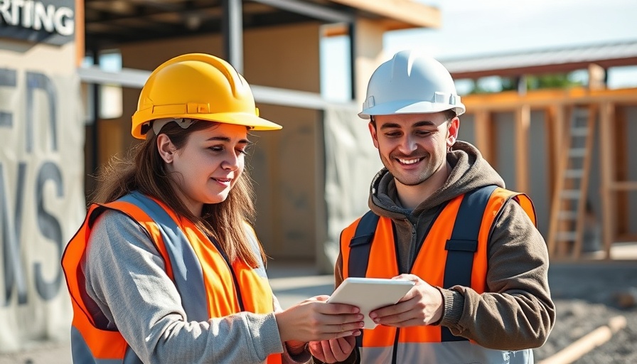 Volunteers building climate-resilient housing solutions on site.