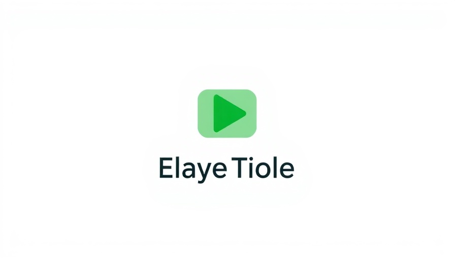Minimalist green play button logo with modern text design.